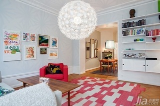 北欧风格二居室富裕型80平米客厅灯具图片