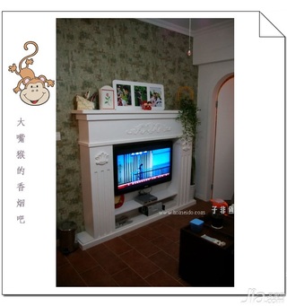 田园风格小户型浪漫经济型50平米客厅电视柜旧房改造家装图