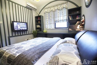 混搭风格二居室富裕型110平米卧室书桌图片
