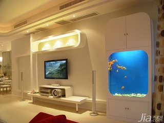 简约风格富裕型130平米客厅电视背景墙电视柜图片