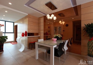 简约风格二居室富裕型90平米餐厅吊顶餐桌婚房家装图片