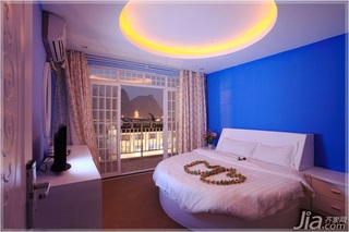 混搭风格别墅富裕型140平米以上卧室吊顶床图片
