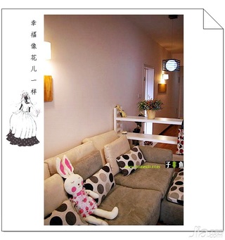 混搭风格公寓可爱经济型110平米客厅沙发图片