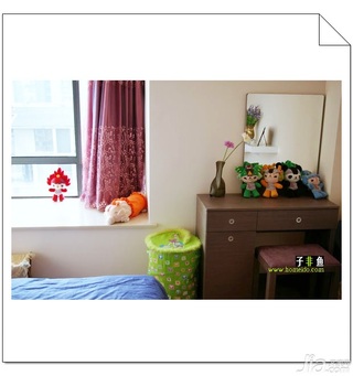 混搭风格公寓经济型110平米卧室飘窗床图片