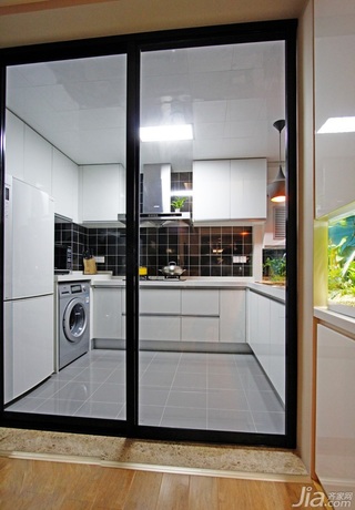 简约风格二居室富裕型90平米厨房橱柜定制