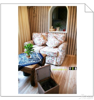 田园风格公寓浪漫经济型100平米客厅沙发旧房改造家装图