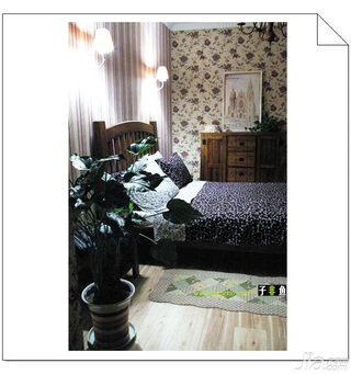 田园风格公寓浪漫经济型100平米卧室床旧房改造家居图片