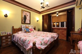 田园风格二居室经济型50平米卧室床图片