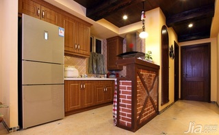田园风格二居室经济型50平米厨房吧台橱柜订做