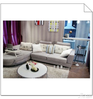 混搭风格公寓浪漫经济型60平米客厅吧台沙发图片