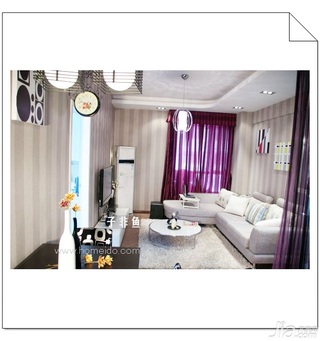 混搭风格公寓浪漫经济型60平米客厅沙发效果图