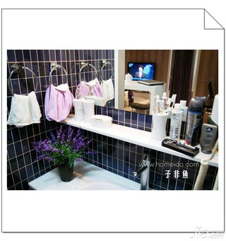 混搭风格公寓经济型60平米卫生间洗手台效果图