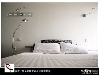 简约风格公寓简洁白色经济型120平米卧室床图片
