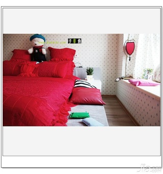 地中海风格公寓浪漫经济型80平米卧室飘窗床图片