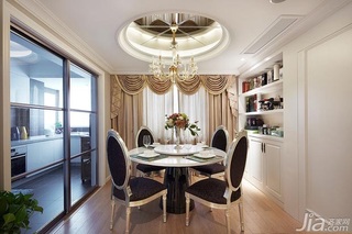 新古典风格三居室富裕型140平米以上餐厅吊顶餐桌效果图