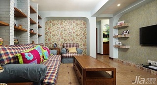 地中海风格三居室富裕型120平米客厅沙发背景墙沙发效果图