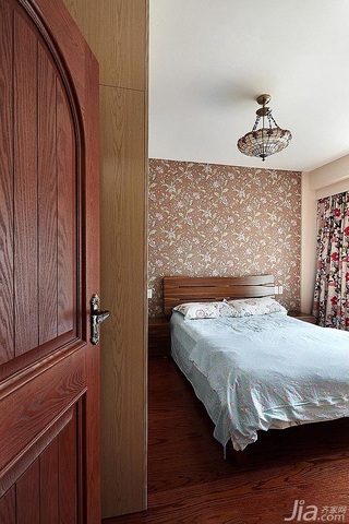 地中海风格三居室富裕型120平米卧室卧室背景墙床效果图