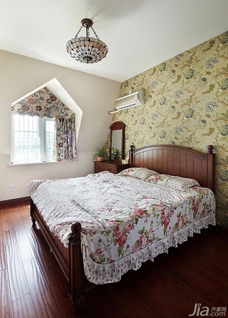 地中海风格三居室富裕型120平米卧室卧室背景墙床效果图
