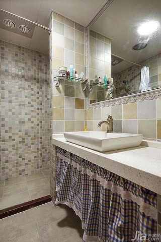 地中海风格三居室富裕型120平米卫生间洗手台效果图