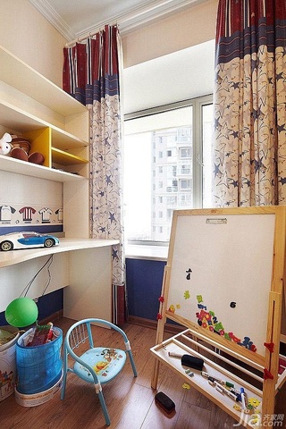 简约风格三居室富裕型100平米儿童房窗帘效果图