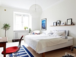 北欧风格一居室富裕型60平米卧室床图片