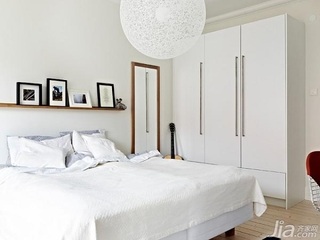 北欧风格一居室富裕型60平米卧室床图片