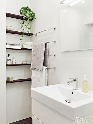 北欧风格一居室富裕型60平米卫生间洗手台效果图