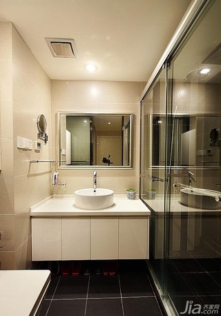 简约风格二居室富裕型90平米卫生间洗手台效果图