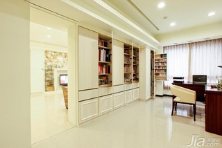 简约风格一居室富裕型120平米书房书架图片