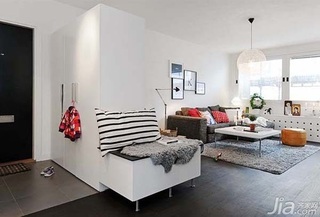 北欧风格二居室富裕型80平米客厅沙发效果图