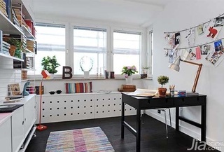 北欧风格二居室富裕型80平米书房书桌图片