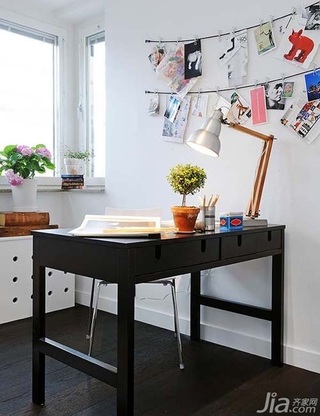 北欧风格二居室富裕型80平米书房书桌效果图