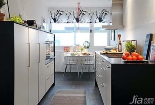 北欧风格二居室富裕型80平米厨房橱柜图片