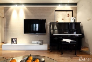简约风格二居室富裕型130平米客厅电视背景墙电视柜效果图