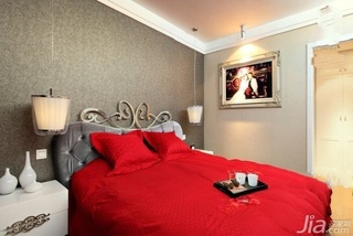 简约风格二居室富裕型130平米卧室卧室背景墙床图片