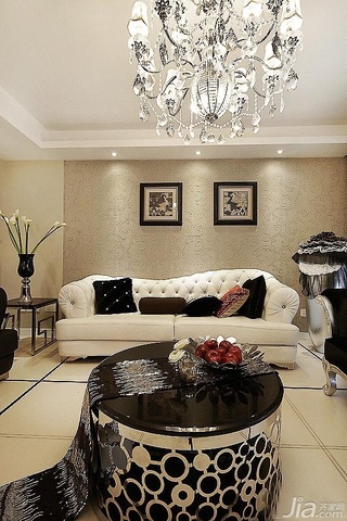 新古典风格四房富裕型140平米以上客厅沙发背景墙沙发图片