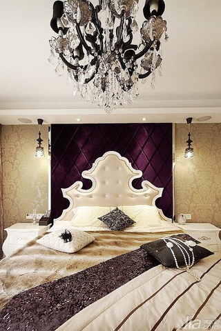 新古典风格四房富裕型140平米以上卧室卧室背景墙床效果图