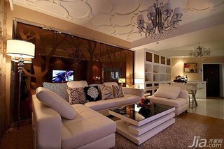 混搭风格二居室富裕型90平米客厅沙发背景墙沙发图片