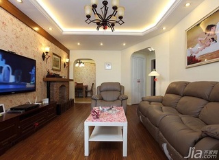 混搭风格一居室富裕型90平米客厅电视背景墙沙发效果图