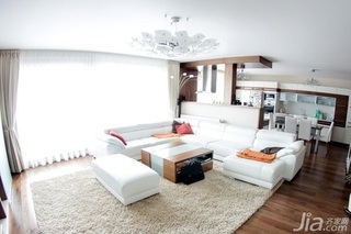 简约风格三居室富裕型100平米隔断沙发图片