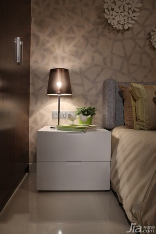 简约风格三居室富裕型130平米卧室床头柜图片
