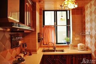 美式乡村风格一居室富裕型90平米厨房橱柜设计图纸