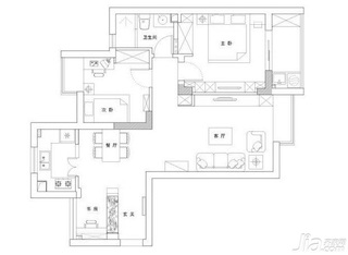 新古典风格一居室富裕型110平米装修效果图