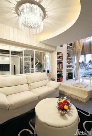 混搭风格小户型富裕型70平米客厅吊顶沙发图片