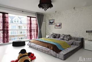 简约风格三居室经济型130平米卧室卧室背景墙床图片