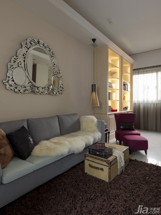 简约风格一居室富裕型80平米客厅吊顶沙发效果图