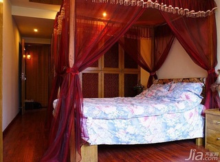 东南亚风格一居室90平米卧室床效果图