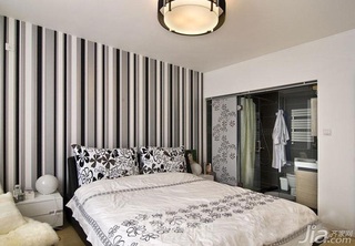简约风格一居室经济型100平米卧室卧室背景墙床图片