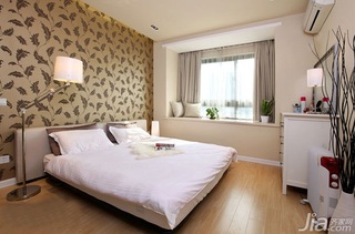 简约风格二居室富裕型110平米卧室卧室背景墙床效果图