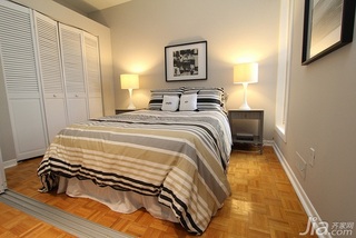 简约风格二居室富裕型110平米卧室床图片